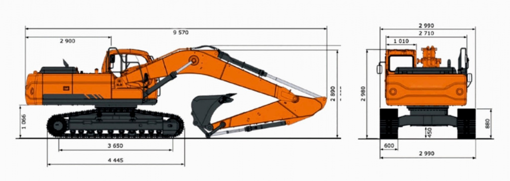 Схема Гусеничный экскаватор Develon (Doosan) DX225LCA-7M